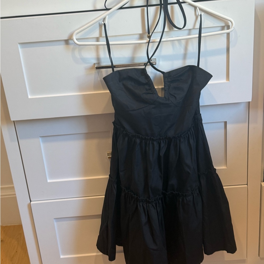 Elegant Black Kids/Teen Dress- Cross ties at top